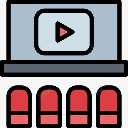 电影院电影院27线性颜色图标svg_新图网 https://ixintu.com 电影院 电影院27 线性颜色