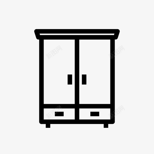 衣柜装饰家具图标svg_新图网 https://ixintu.com 家具 家具图标线风格 房子 衣柜 装饰