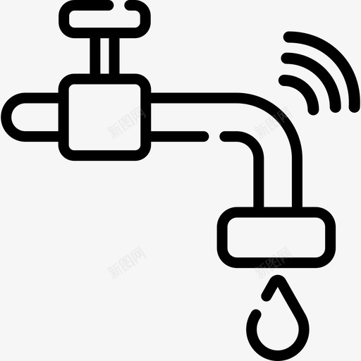水龙头物联网35线性图标svg_新图网 https://ixintu.com 水龙头 物联网35 线性