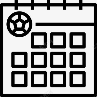 时间表足球13直线图标图标