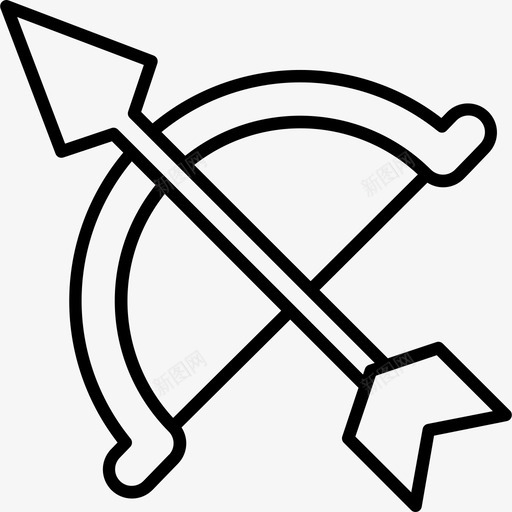 弓中世纪10直纹图标svg_新图网 https://ixintu.com 中世纪10 弓 直纹