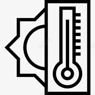 温度计天气100线性图标图标