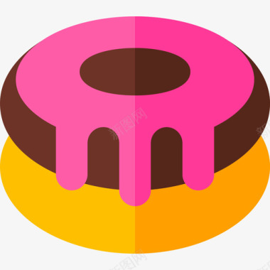 甜甜圈派对庆祝4扁平图标图标