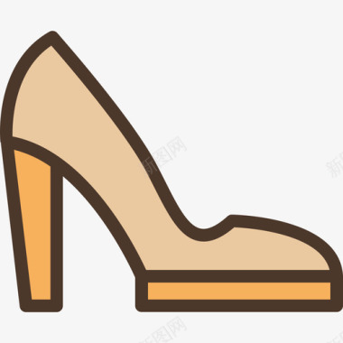 高跟鞋衣服51线性颜色图标图标