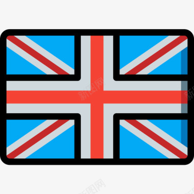 英国国旗10直线颜色图标图标