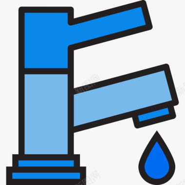 水龙头水管工工具6线颜色图标图标