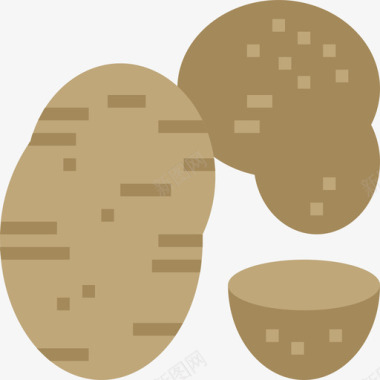 土豆水果和蔬菜扁平图标图标