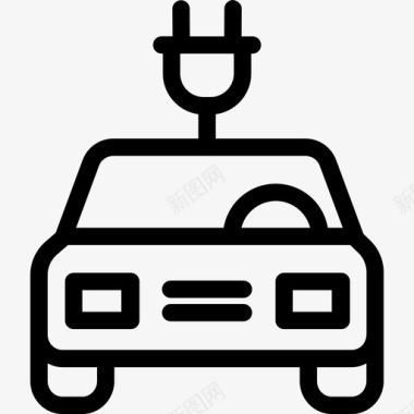 电动汽车汽车4直线型图标图标