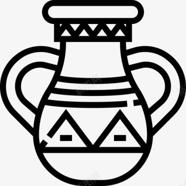 花瓶埃及符号2直线图标图标