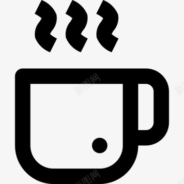 咖啡杯饮料3线性图标图标