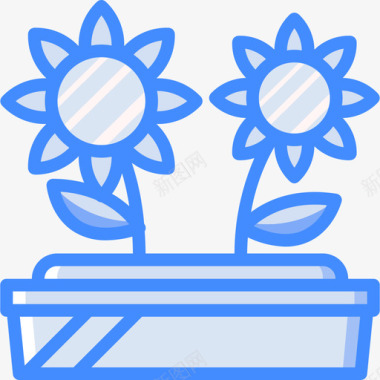 花卉园艺18蓝色图标图标