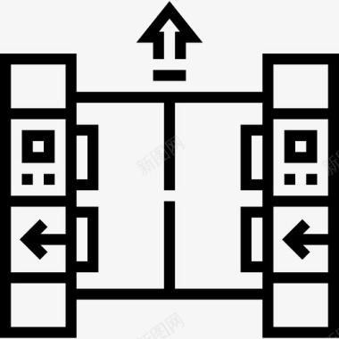 40号机场大门直线图标图标