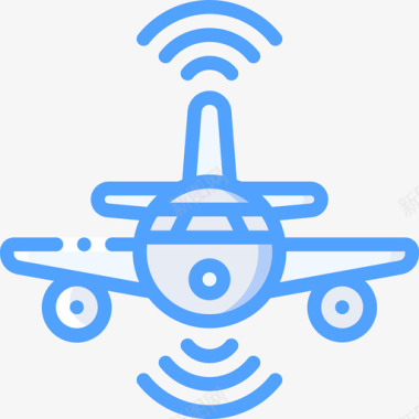 飞机人工智能21蓝色图标图标