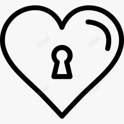 锁心脏4直线型图标svg_新图网 https://ixintu.com 心脏4 直线型 锁