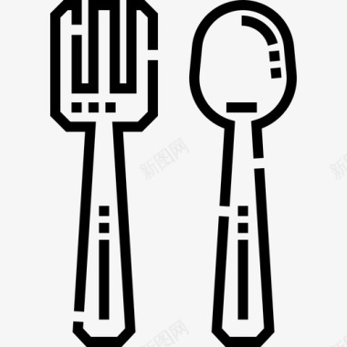 叉子厨房工具13线状图标图标