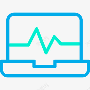 心电图医生2号店线蓝色图标图标