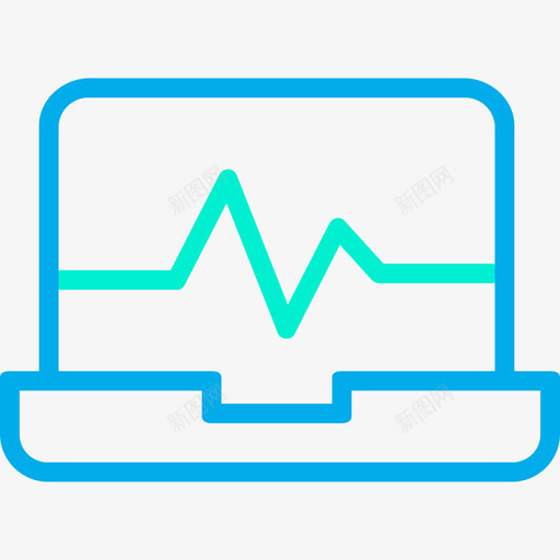 心电图医生2号店线蓝色图标svg_新图网 https://ixintu.com 医生2号店 心电图 线蓝色