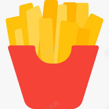 炸薯条食品89平淡图标图标