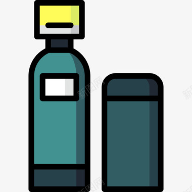 水瓶水管工工具和元件2线颜色图标图标