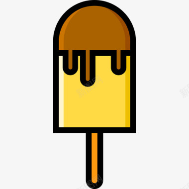 冰淇淋夏季食品饮料4线性颜色图标图标