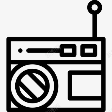 收音机野餐11线性图标图标