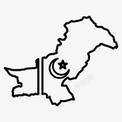 巴基斯坦地图巴基斯坦地图旗帜图标高清图片
