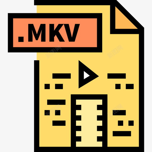 Mkv文件颜色线颜色图标svg_新图网 https://ixintu.com Mkv 文件颜色 线颜色