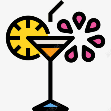 饮料聚会和庆祝活动6线性颜色图标图标