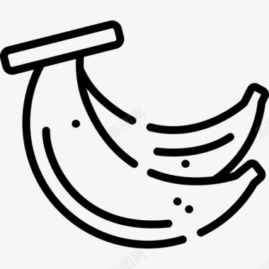 香蕉热带9线形图标图标