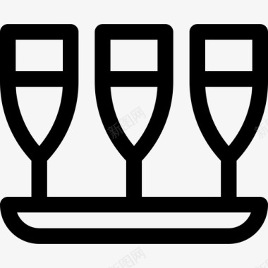 瓶架鸡尾酒11线性图标图标