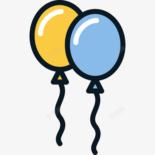 气球新年12线性颜色图标svg_新图网 https://ixintu.com 新年12 气球 线性颜色