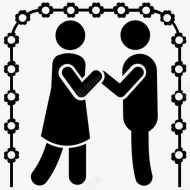 新婚夫妇夫妻爱情订婚爱情图标图标