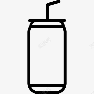 苏打水饮料和饮料3线性图标图标