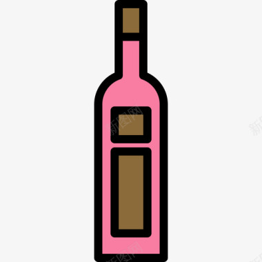 酒精饮料食物87线性颜色图标图标