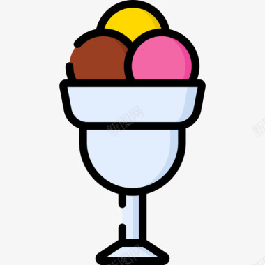 冰淇淋20号吧台线形颜色图标图标