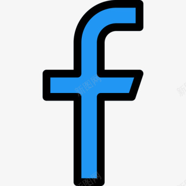 Facebook社交媒体图标3线性颜色图标
