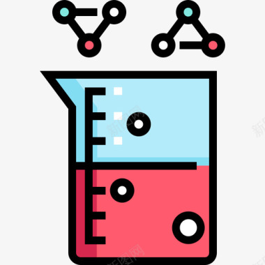 烧杯化学10线性颜色图标图标