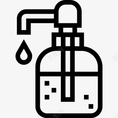 液体肥皂清洁30线性图标图标