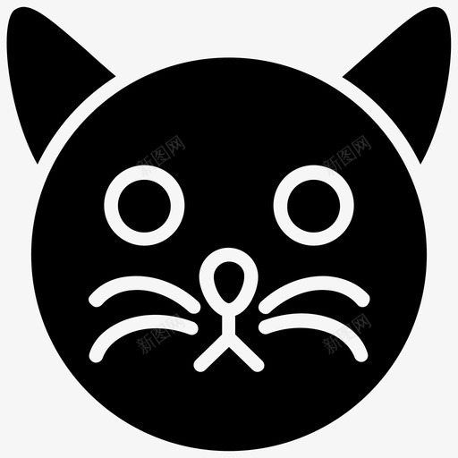 猫脸卡通猫猫头图标svg_新图网 https://ixintu.com 卡通猫 游乐园雕文图标 猫头 猫纹身 猫脸 马戏团猫