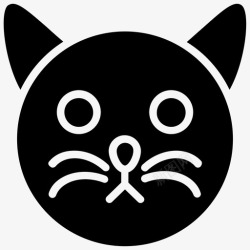 猫纹身猫脸卡通猫猫头图标高清图片