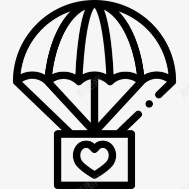降落伞慈善24号直线型图标图标