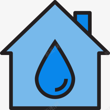 房子水管工工具3线颜色图标图标