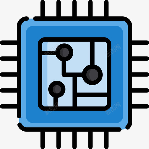 Cpu物联网33线颜色图标svg_新图网 https://ixintu.com Cpu 物联网33 线颜色