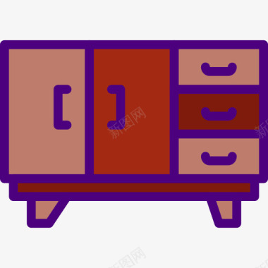 衣柜家具和家居6线性颜色图标图标