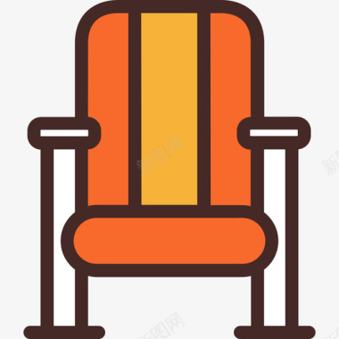 椅子剧院2线性颜色图标图标