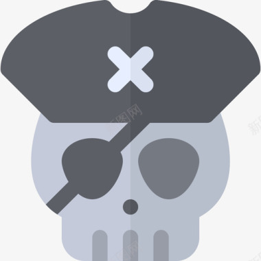 骷髅海盗13扁平图标图标