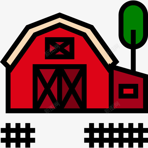农场农业和园艺4线性颜色图标svg_新图网 https://ixintu.com 农业和园艺4 农场 线性颜色