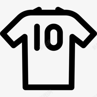 T恤足球5码直线型图标图标