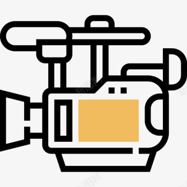 摄像机技术设备2黄色阴影图标图标