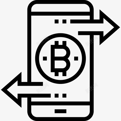 点对点比特币45线性图标svg_新图网 https://ixintu.com 比特币45 点对点 线性